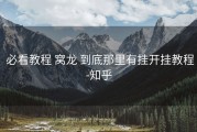  必看教程 窝龙 到底那里有挂开挂教程-知乎