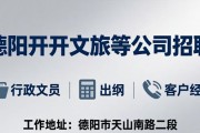 德阳经开文旅等公司招聘行政文员、出纳、客户经理等岗位