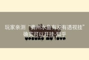 玩家亲测“贵州水鱼有没有透视挂”确实可以开挂-知乎
