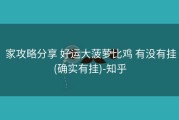  家攻略分享 好运大菠萝比鸡 有没有挂(确实有挂)-知乎