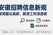 安徽招聘信息新规：禁用面议高薪，薪资工时须透明