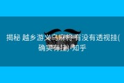  揭秘 越乡游义乌麻将 有没有透视挂(确实有挂)-知乎