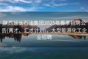 陕西延长石油集团2025年春季招聘公告(菁才、汇才计划)，大型能源化工企业招聘
