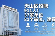 天山区招聘911人！37家单位81个岗位，速看