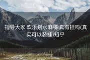  指导大家 欢乐刬水麻将 真有挂吗(真实可以装挂)知乎