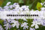 招聘客服话术&amp;招聘客服话术有哪些