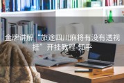 金牌讲解“旅途四川麻将有没有透视挂”开挂教程-知乎