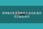  家攻略分享 崇阳麻将 有挂没有(真实可以装挂)知乎