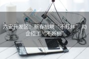 六安开发区：新春招聘“不打烊” 助企招工“不断档”