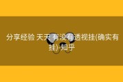  分享经验 天天 有没有透视挂(确实有挂)-知乎