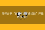 导师分享“夜夏有没有透视挂”开挂教程-知乎