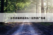 一元秒杀福利话术&amp;一元秒杀广告语
