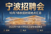 宁波招聘会：10月7场秋招时间地点汇总