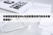 车辆保险销售话术&amp;车险销售的技巧和话术都有哪些?