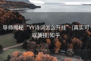 导师揭秘“YY诗词怎么开挂”(真实可以装挂)知乎