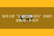 指导大家“天天到底有挂吗”详细开挂教程分享 知乎