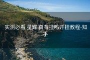  实测必看 星辉 真有挂吗开挂教程-知乎