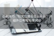 必赢技巧“阳光巴厘岛怎么开挂”详细开挂教程分享 知乎