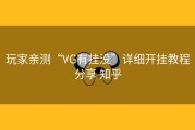 玩家亲测“VG有挂没”详细开挂教程分享 知乎