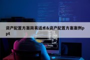 资产配置方案简易话术&amp;资产配置方案案例ppt