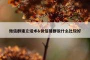 微信群建立话术&amp;微信建群说什么比较好