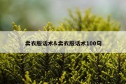 卖衣服话术&amp;卖衣服话术100句