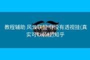  教程辅助 风云联盟 有没有透视挂(真实可以装挂)知乎