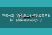 导师分享“白金岛二七王到底那里有挂”(真实可以装挂)知乎