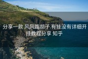  分享一款 风风跑胡子 有挂没有详细开挂教程分享 知乎