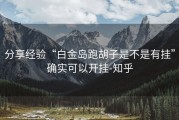 分享经验“白金岛跑胡子是不是有挂”确实可以开挂-知乎