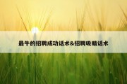 最牛的招聘成功话术&amp;招聘吸睛话术