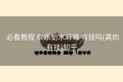  必看教程 欢乐刬水麻将 有挂吗(真的有挂)知乎