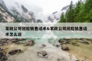 家政公司团险销售话术&amp;家政公司团险销售话术怎么说