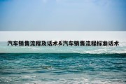 汽车销售流程及话术&amp;汽车销售流程标准话术