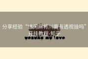 分享经验“悠闲麻将川南有透视挂吗”开挂教程-知乎