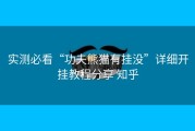 实测必看“功夫熊猫有挂没”详细开挂教程分享 知乎