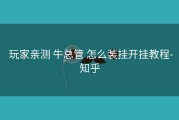  玩家亲测 牛总管 怎么装挂开挂教程-知乎
