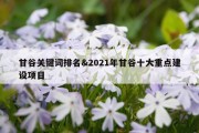 甘谷关键词排名&amp;2021年甘谷十大重点建设项目