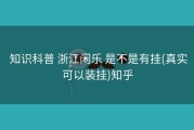  知识科普 浙江闲乐 是不是有挂(真实可以装挂)知乎
