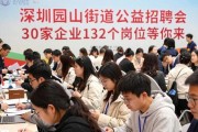 深圳园山街道公益招聘会 30家企业132个岗位等你来