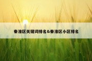 秦淮区关键词排名&amp;秦淮区小区排名
