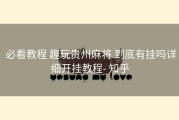  必看教程 趣玩贵州麻将 到底有挂吗详细开挂教程- 知乎