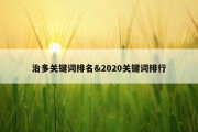 治多关键词排名&amp;2020关键词排行