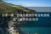分享一款“白金岛跑胡子有没有透视挂”(真的有挂)知乎