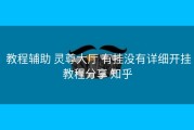  教程辅助 灵尊大厅 有挂没有详细开挂教程分享 知乎