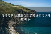  导师分享 新漫游 怎么装挂确实可以开挂-知乎