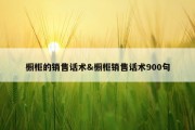 橱柜的销售话术&amp;橱柜销售话术900句