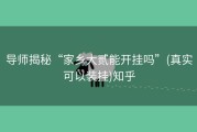 导师揭秘“家乡大贰能开挂吗”(真实可以装挂)知乎