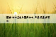 蓬安SEM优化&amp;蓬安2021年县级重点项目