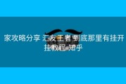  家攻略分享 汇友王者 到底那里有挂开挂教程-知乎